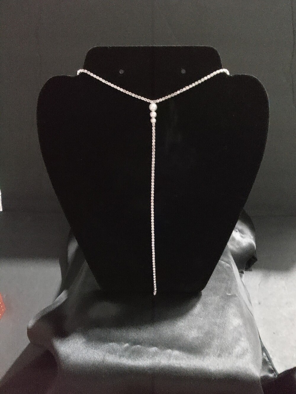 White Gold - Filled Pearl & Stone Necklace 13-15"